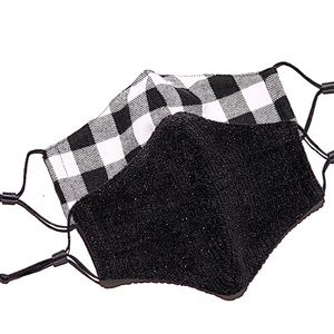 Lele Sadoughi SET OF 2 BLACK TIE KIDS' FACE MASKS, NWT